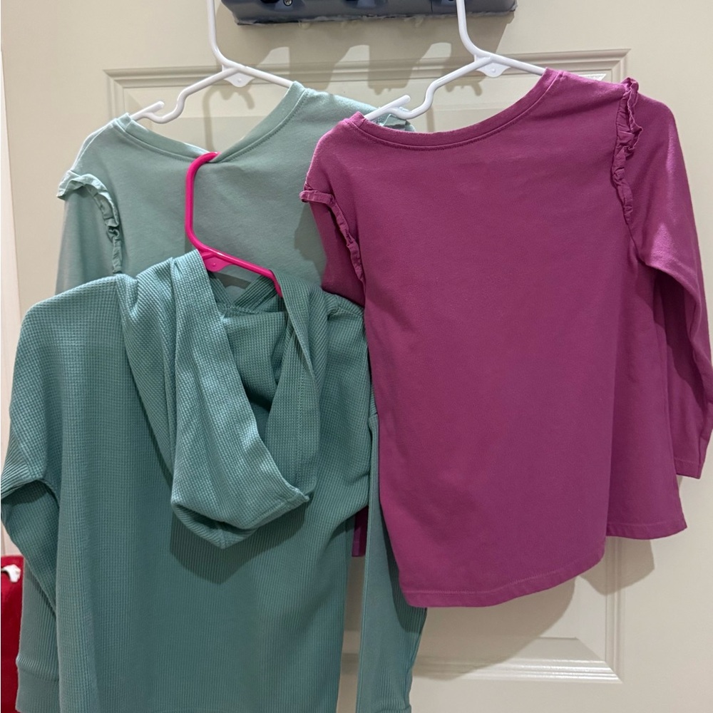 Wildflower and Butterfly Long Sleeve Tees - Purple and Green - Picture 2 of 2